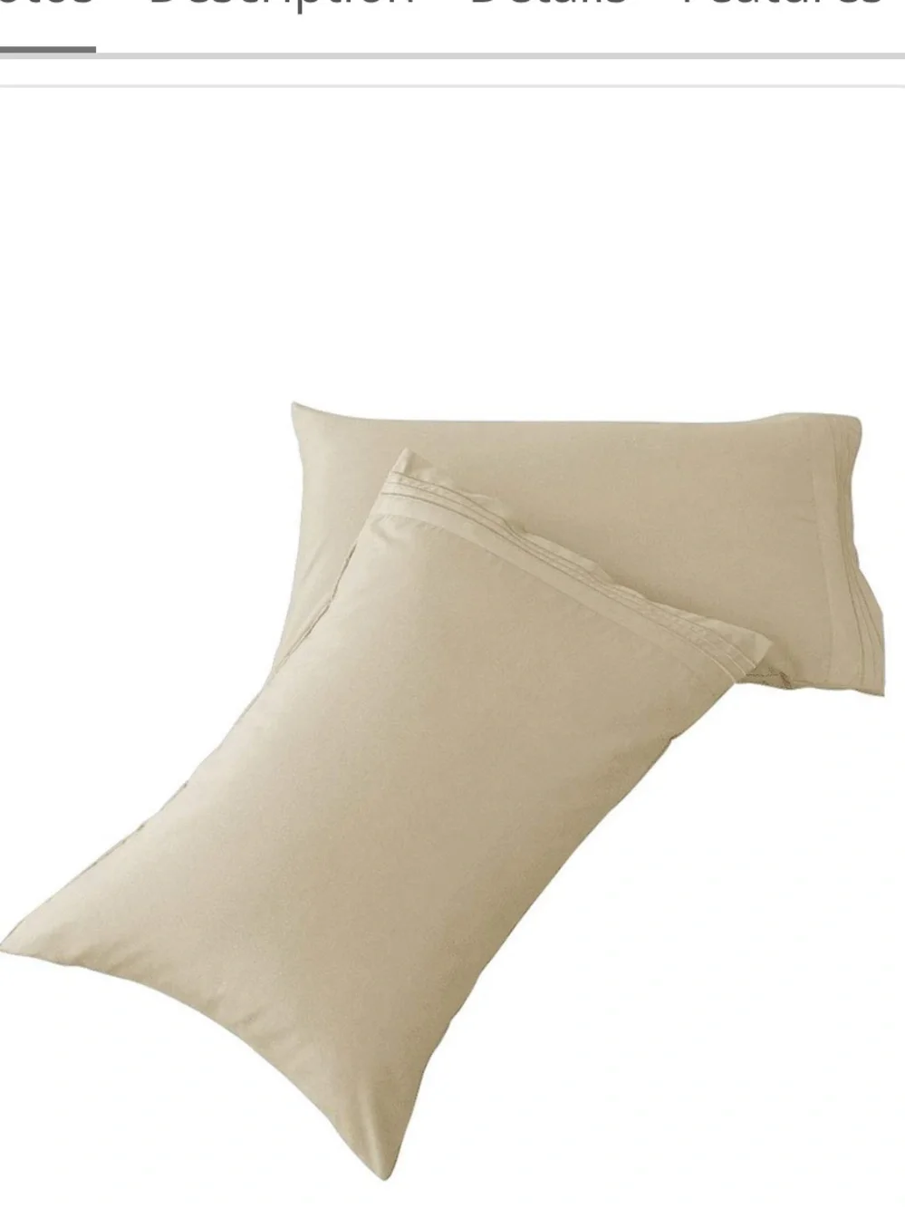 Luxury Pillowcase Set - 100% Brushed Microfiber 1800 Thread count - BEIGE